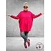 No.1 By OX Gebreide Poncho-Trui Magenta Pink